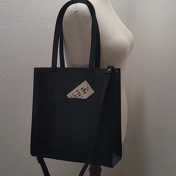 Portland Leather Black Tote - Picture 2 of 8